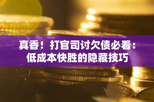 北京真香！打官司讨欠债必看：低成本快胜的隐藏技巧